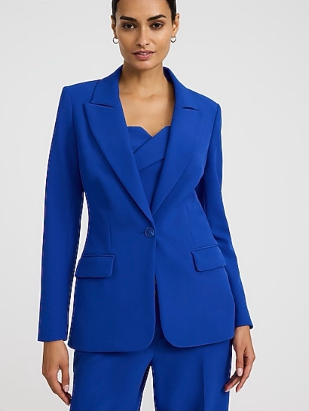 NWT Express Studio Stretch Twill Long Slim Blazer